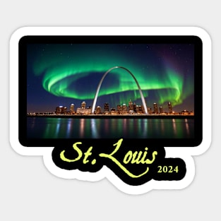 Northern Lights Over The St. Louis Gateway Arch Sticker